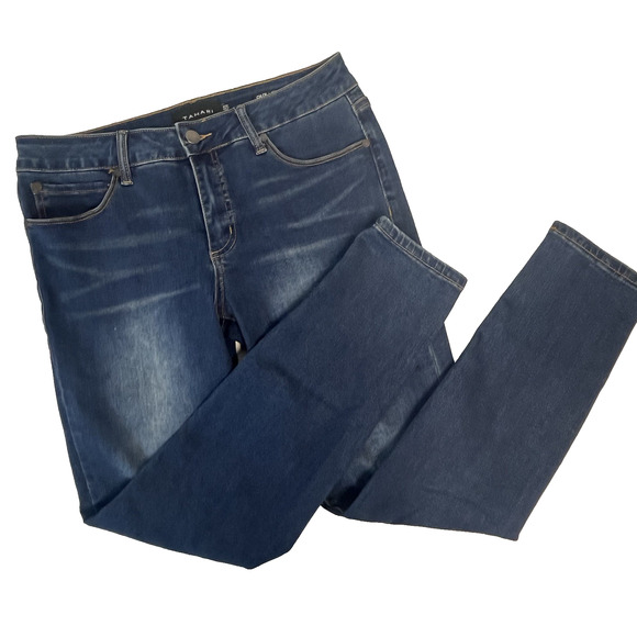 Tahari Jeans size 8/29 Chloe Fit Solution Skinny Stretch Blue Denim Pants Womens - Picture 1 of 7